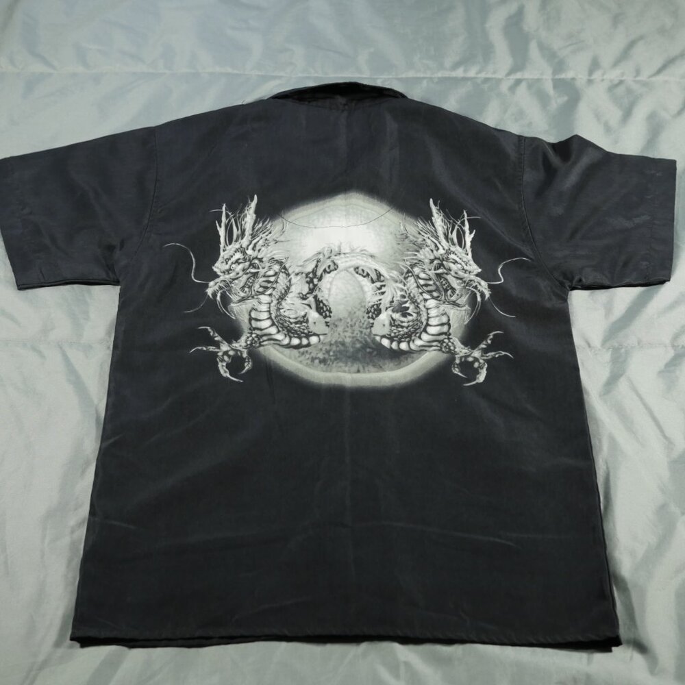 Y2K Vintage Route 66 Shirt Mens Black Dragons Double Sided